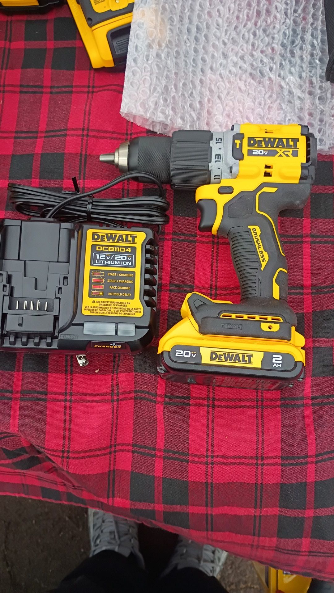 DeWalt XR brushless hammer drill with battery and charger