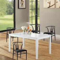 4 MODERN BLACK CHAIRS AND TABLE BRAND NEW