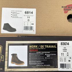 2 pair Red Wing Irish Setter Men's Hopkins Steel Toe Work Boots Brown - Size 11