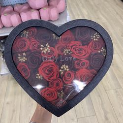 Only Love Heart Box Red Roses