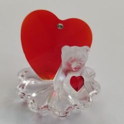 Crystal Bear With Red Heart 