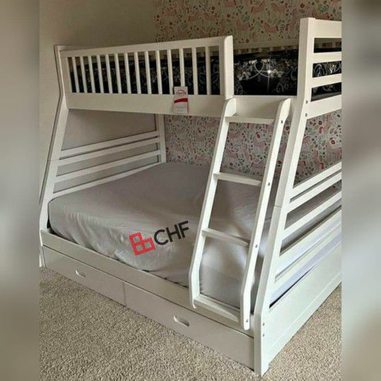 Twin Over Full 2 Drawer Bunk Bed  // Mattress Sold Separately 