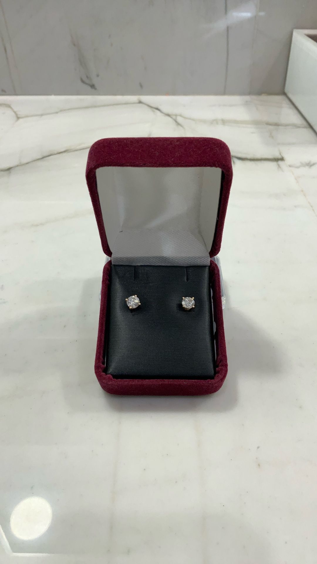 14kt Gold Diamond Earrings, with twist backs