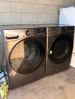 LG ThinQ Front-Load Washer and Dryer Set