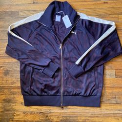 PUMA The Neverworn V T7 Track Full Zip Jacket Mens Blue Casual Athletic Size L