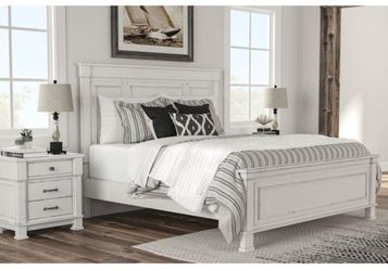 Ashley Furniture Jennily White Bedroom Set – Queen Bed, Dresser & Nightstand