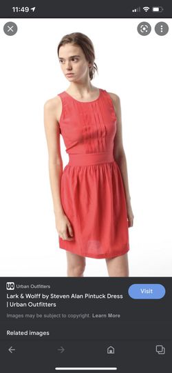 Urban Outfitters Lark & Wolff Coral Mini Dress With Pleated Style