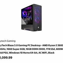 SkyTech Blaze 3.0 Gaming PC Desktop - AMD Ryzen 5, MSI Geforce RTX  3.6GHz, 16GB DDR4 3000, 1TB SSD