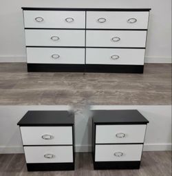 Dresser and 2 nightstands - Cómoda y 2 mesitas de noche
