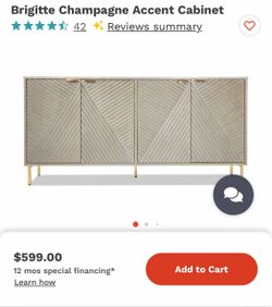 Brigitte Champagne Accent Cabinet