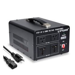 LVYUAN 3000 Watt Heavy Duty Step Up/Down Voltage Converter Transformer, AC 110V/120V/220V/240V Power Converter with 2 US Outlets, 2 Universal Outlets,