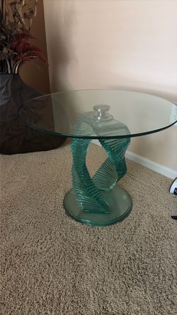 Contemporary Glass Spiral end table