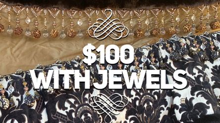 Jeweled Tapestry x 3 with Fur
