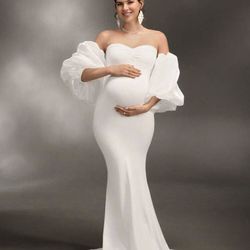 White maternity dress