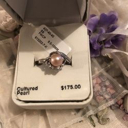 Size 7 SS Pink Fresh Water Cultured Pearl $75.