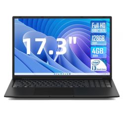 SGIN 17.3in 4gb DDR4 128gb SSD Windows 11 Laptop FHD IPS 1920 x 1080 FHD Dual Core Intel i3, HDMI