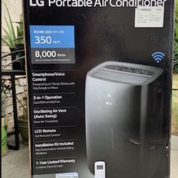 LG 8,000 BTU (DOE) Smart Portable Air Conditioner, Cools 350 Sq.Ft. (10' x 35' Room Size), Smartphone & Voice Control Works