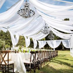 6 Panels White Ceiling Drapes 5ftx20ft Extra Long Wedding Ceiling Drapes Chiffon Fabric Arch Draping Sheer Curtains Soft Drapery Draping Wedding Ceili