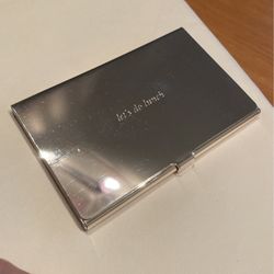 Kate Spade New York silver plated business card holder
