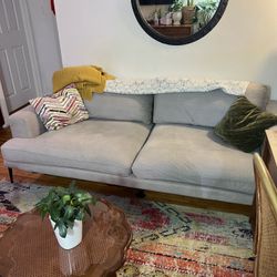 Article Sofa  Light Gray 7 ft Long – Excellent Condition