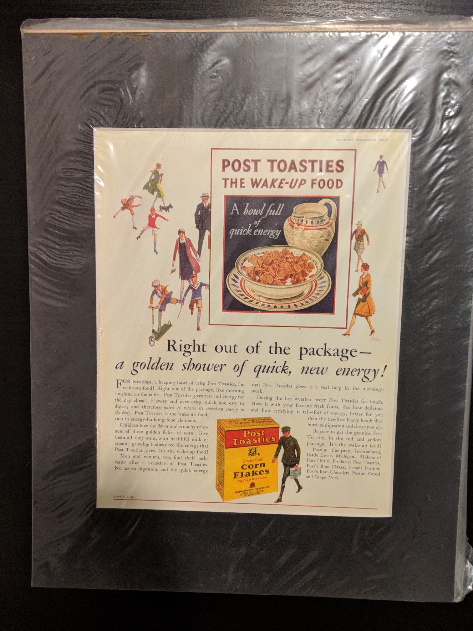 1928 Post Toasties Corn Flakes Vintage Magazine Ad