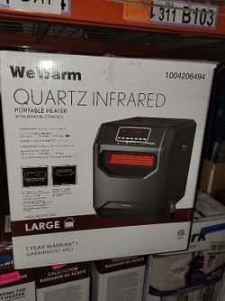 Electric 6 Element Infrared Space Heater Black Plastic