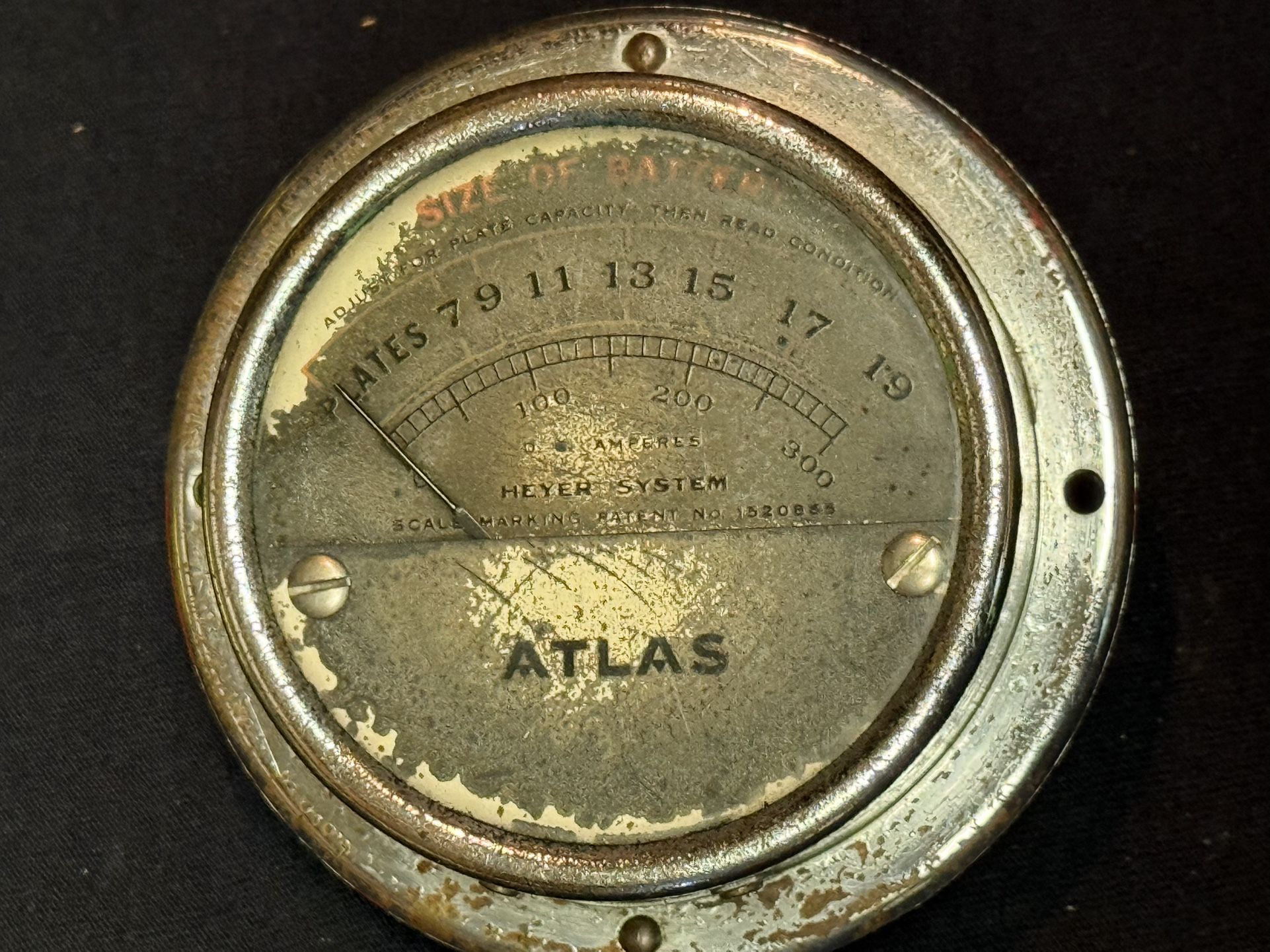 Vintage Atlas Heyer Gauge Battery Cell Tester 1931 Hot Rod Rat Rod