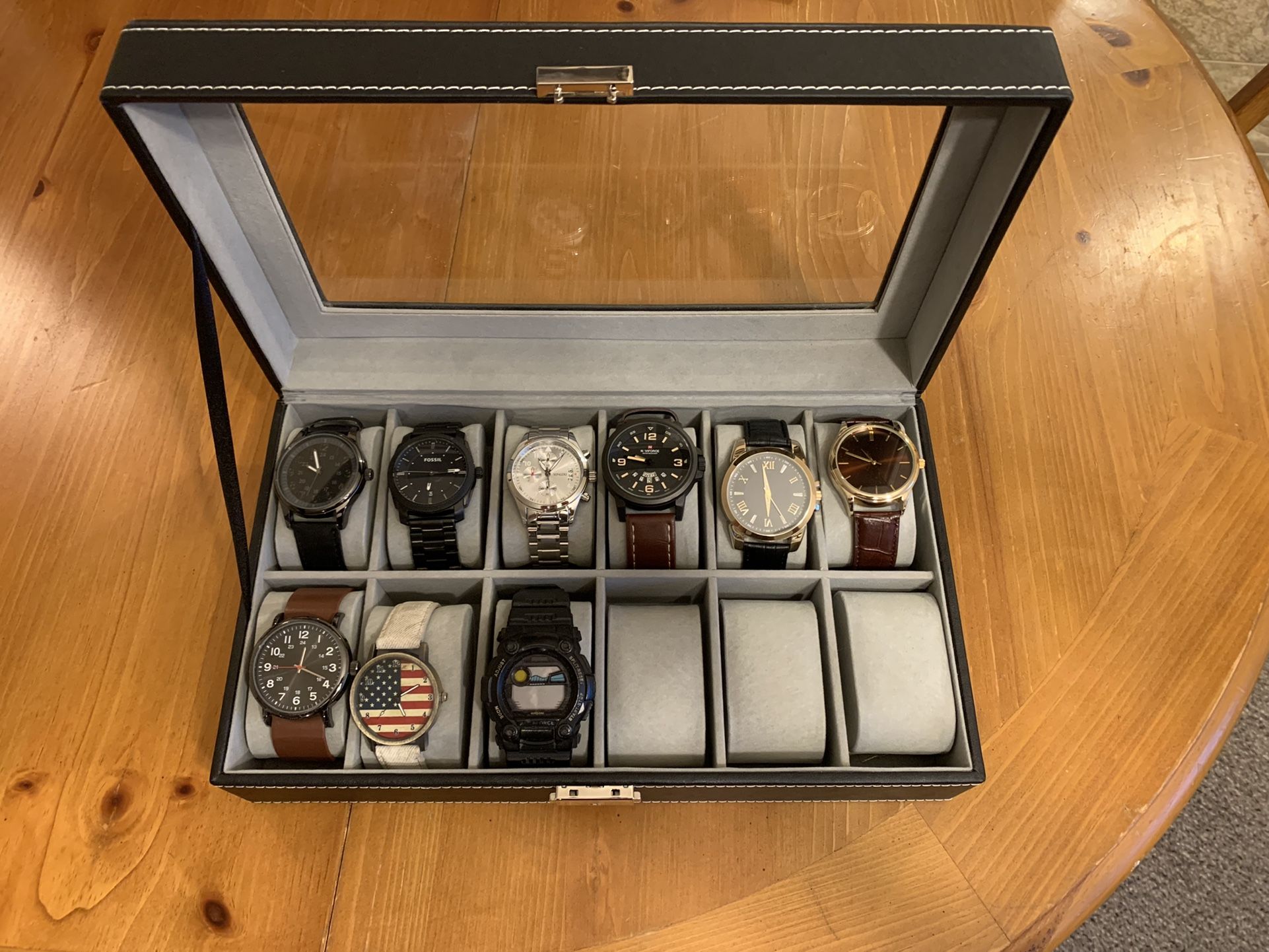 12 Slot Watch Holder With Watches