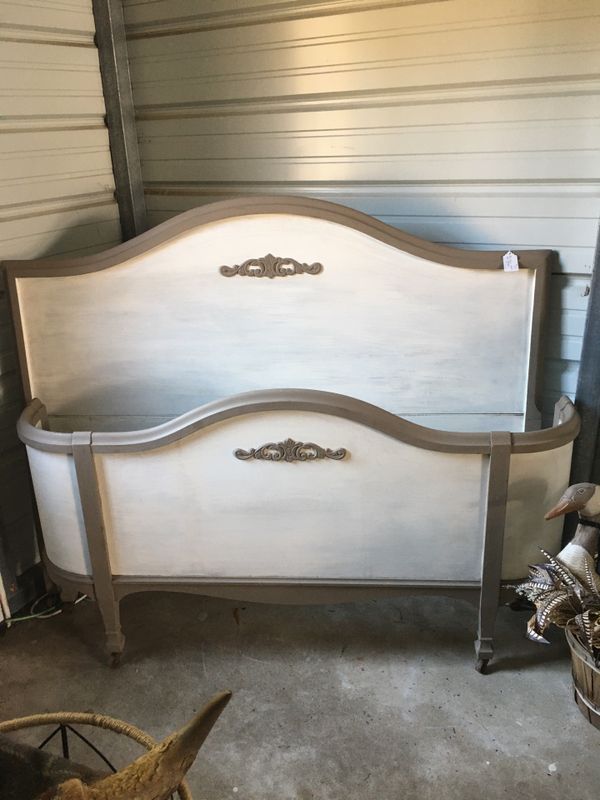 Classic antique French- inspired full- size headboard and ...