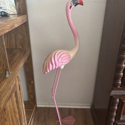 Vintage Pink Flamingo, Hand Painted