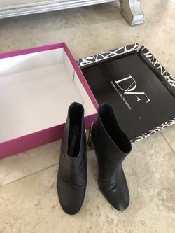 Diane von furstenberg DVF leather & gold boots size 8.5