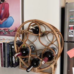 Anthropologie Rattan Wine Rack