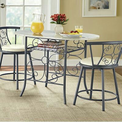Garrison Scroll Faux Granite Bistro Set