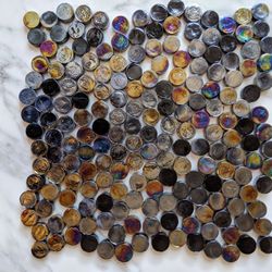 Black Iridescent Glass Mosaic Tile