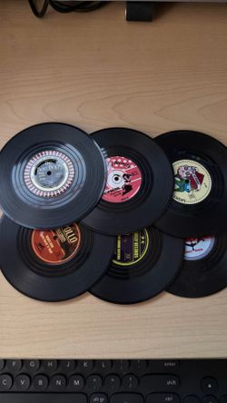 Retro Vinyl Record Drink Coasters (Set of 6)
