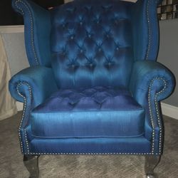 Teal Blue  Statement Piece Armchair / Chair