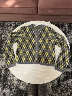 Zara - Argyle Knit Cardigan, Size Small
