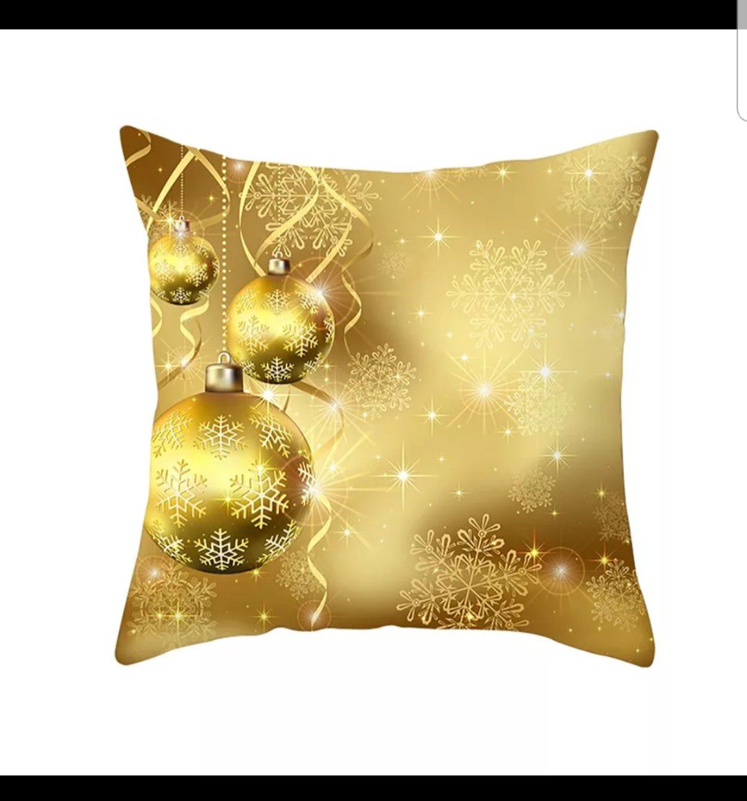 Christmas Pillow Case Glitter Polyester Sofa Throw Cushion Cover Home Decor Funda Cojin Throw Pillows Christmas Pillow Covers