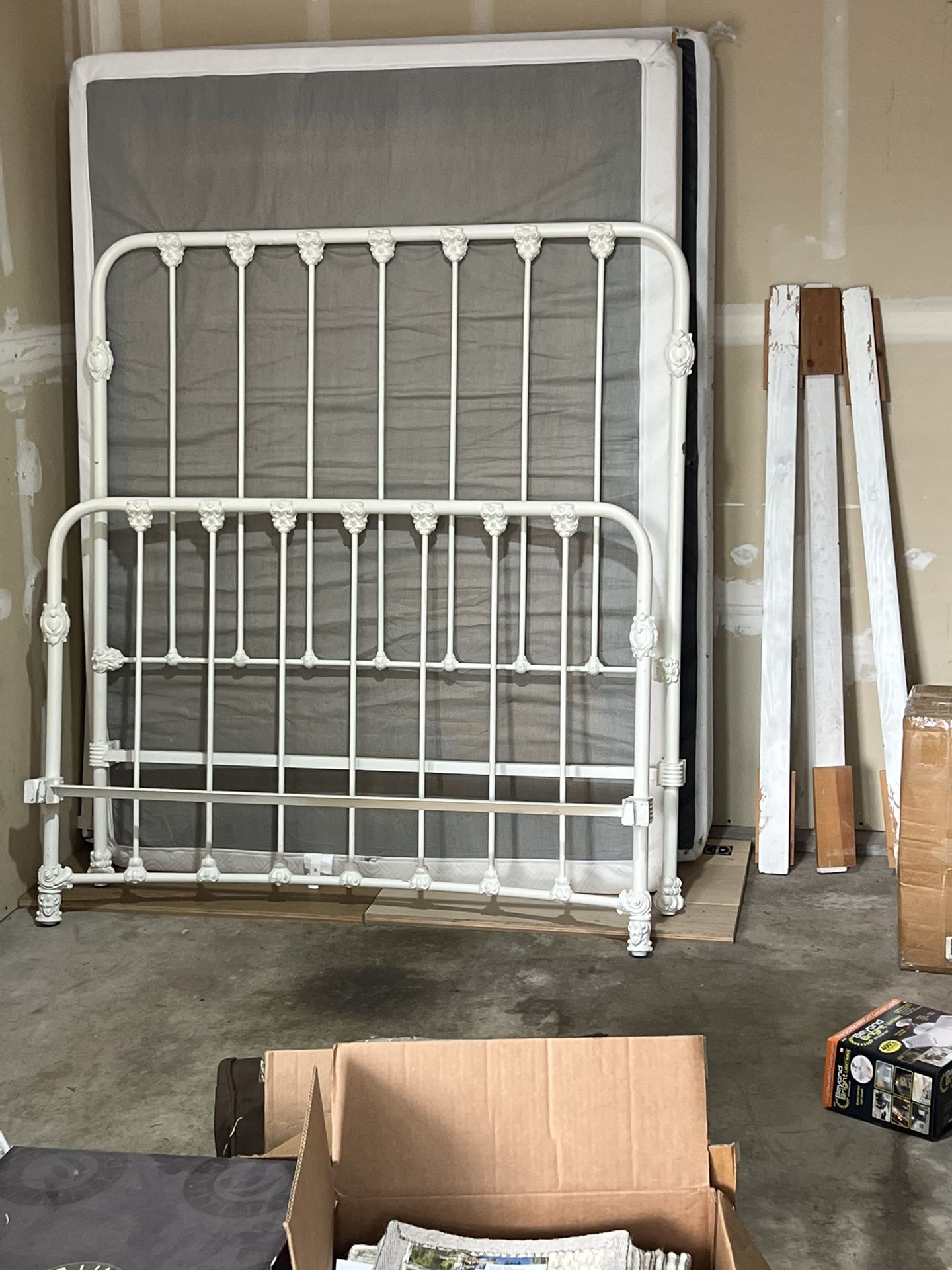 Antique Iron Bed Frame & Mattress 