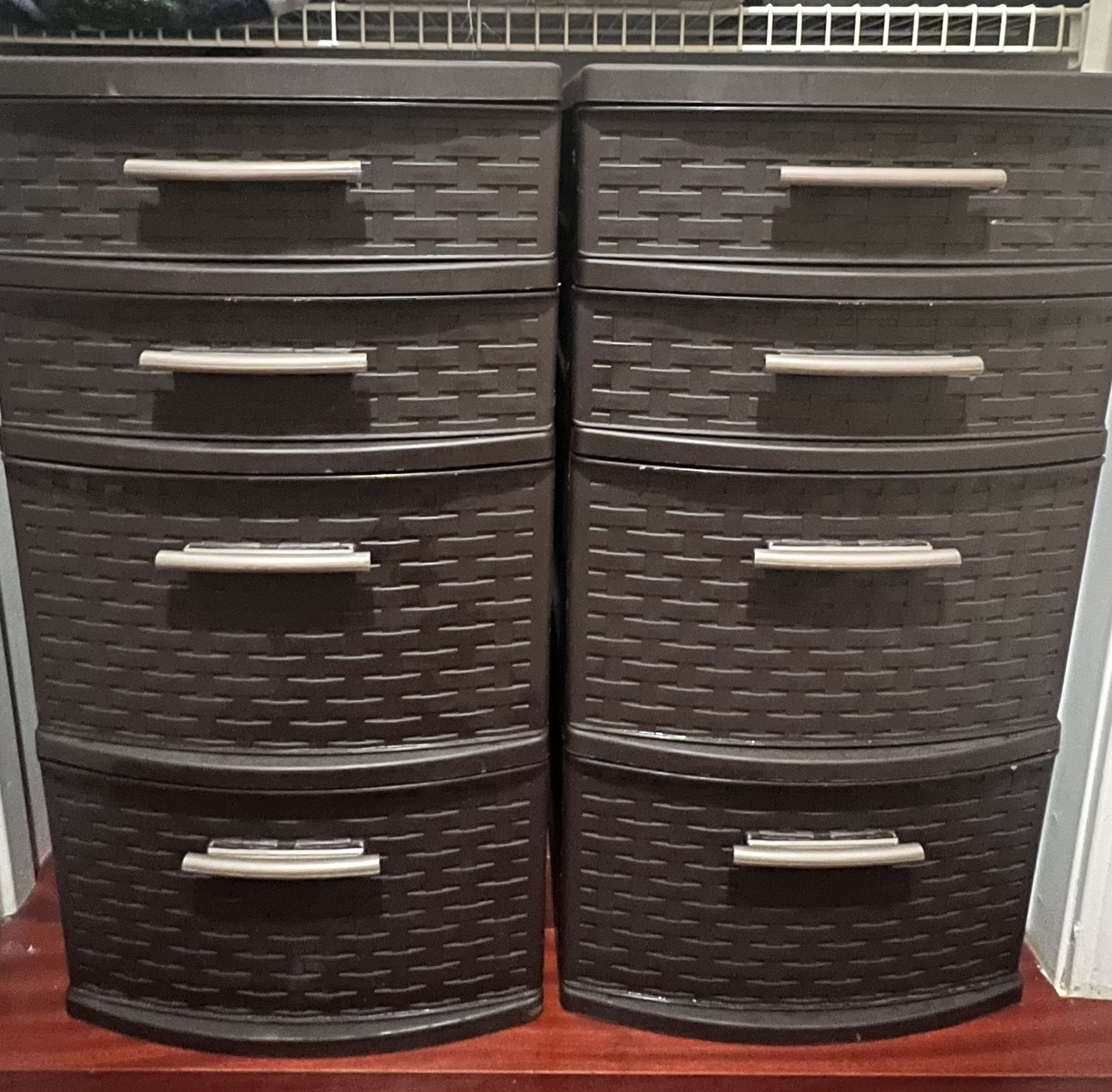 Sterilite Drawer Units. 2-Pack. Espresso color. Clean.