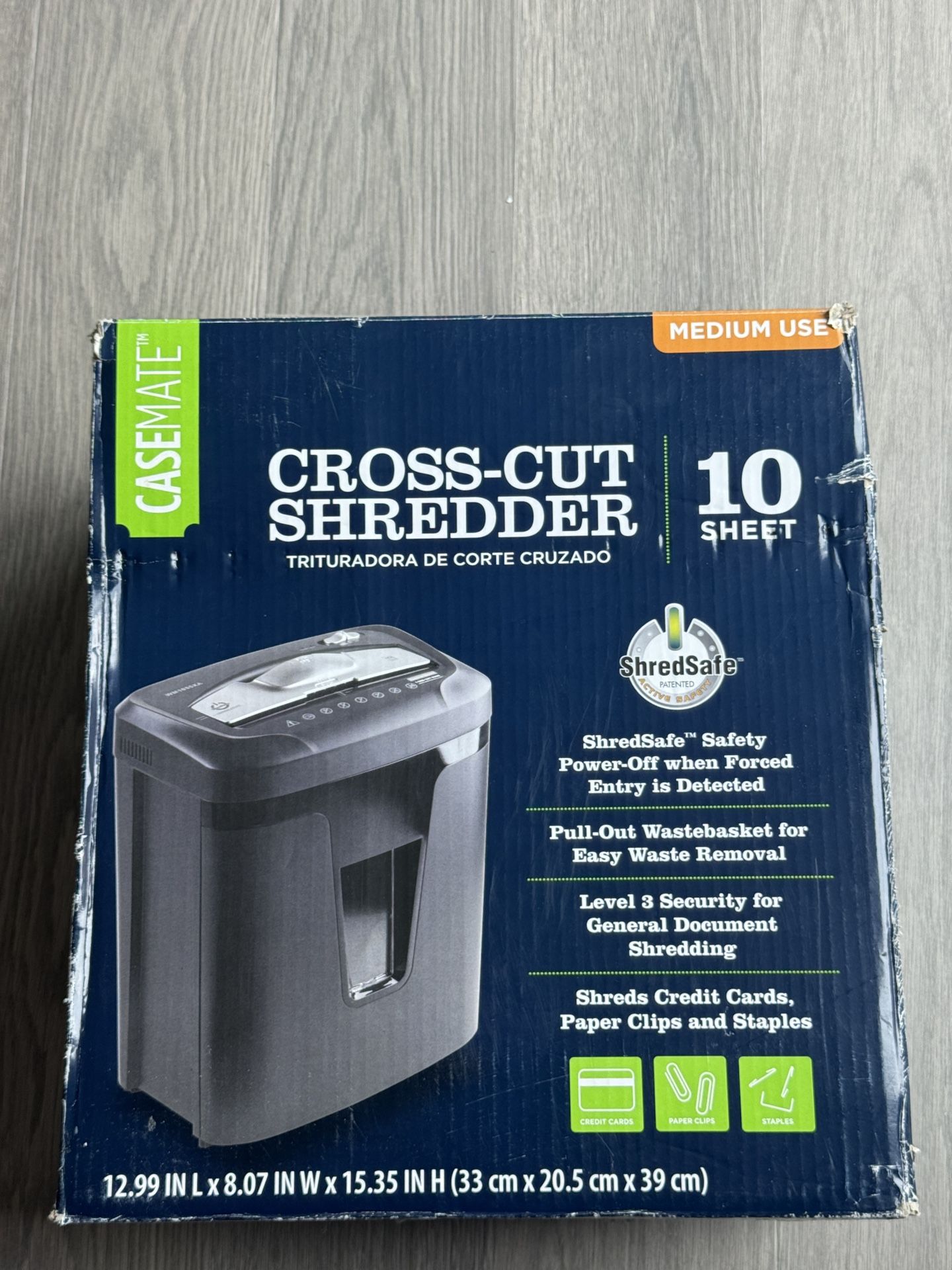 10-Sheet Cross Cut Paper Shredder – Works Great