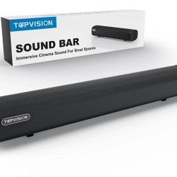 TOPVISION 80W Sound Bar for TV, 2.1Ch Soundbar with Subwoofer, 3D Surround Sound Home Theater system with HDMI/Optical/AUX