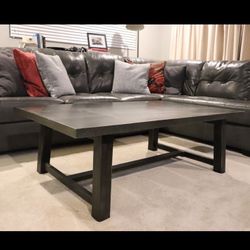 Metal Coffee Table with Wood Legs