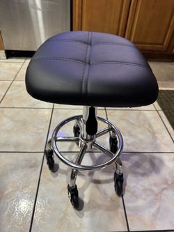 Bar Swivel Stool with Wheels Rolling Stools PU Leather Height Adjustable
