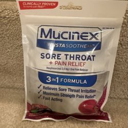Mucinex InstaSoothe Sore Throat + Pain Relief new $3