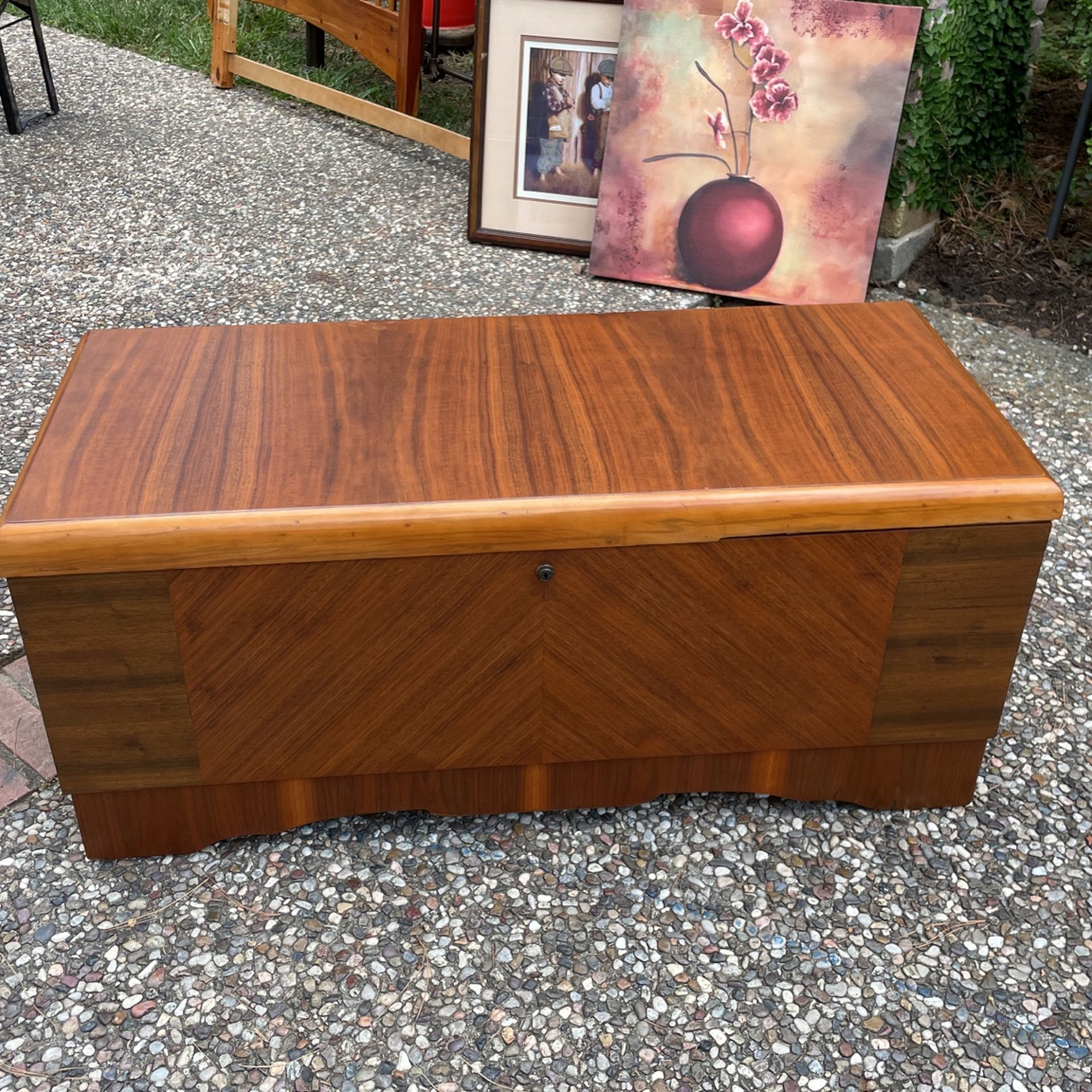 Antique Walnut Truck With Cedar Inside From 1930s