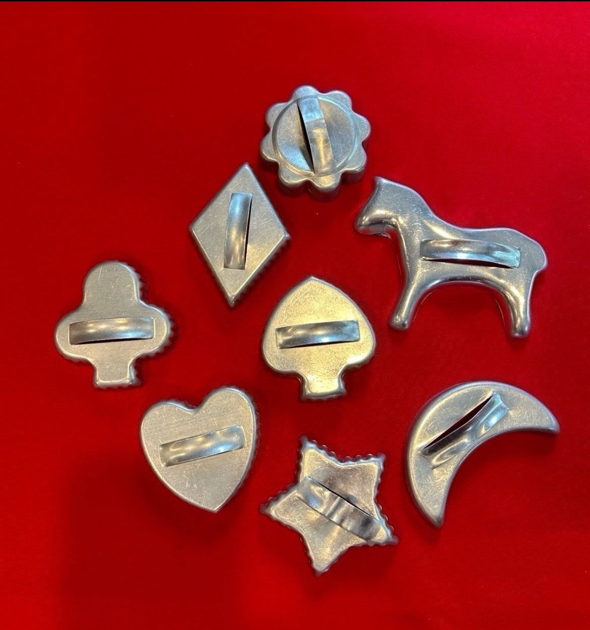 Vintage Aluminum Cookie Cutter Lot-8 w/Handles