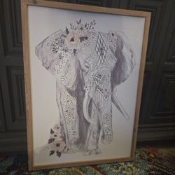 Wood Framed Elephant 