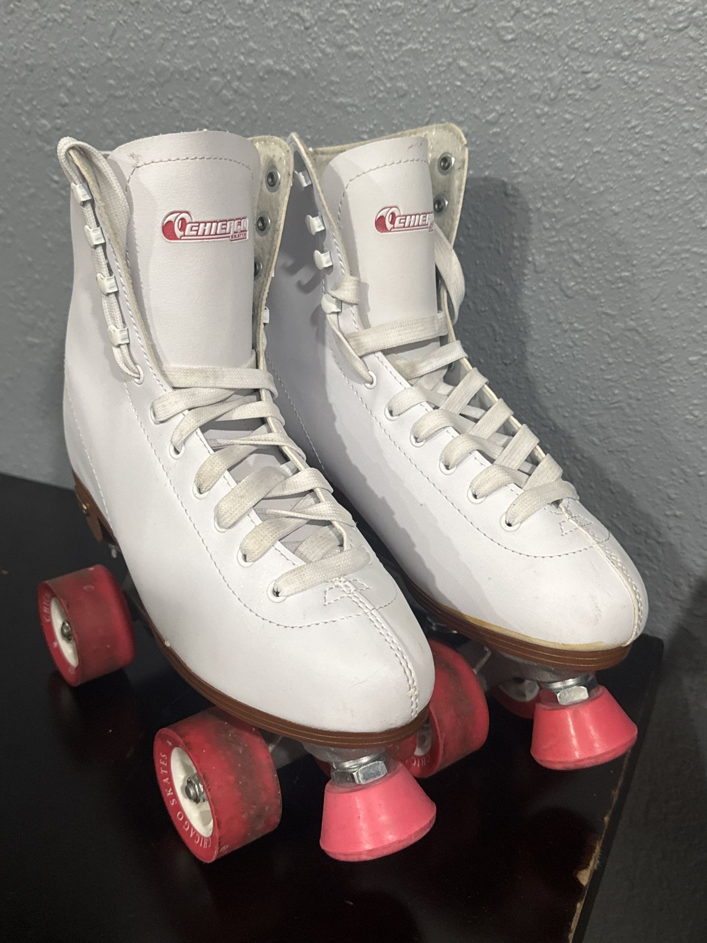 White & Pink Roller Skates