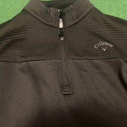 Callaway Golf Sport Quarter Zip Pullover Sweater Sweatshirt Top Shirt Long Sleeve Mens Size S small Black